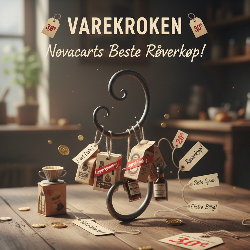 Oversiktsbilde for Varekroken hos Novacart.no som viser et utvalg av kvalitetsprodukter til reduserte priser grunnet lagertømming, kort holdbarhet eller utgående modeller.