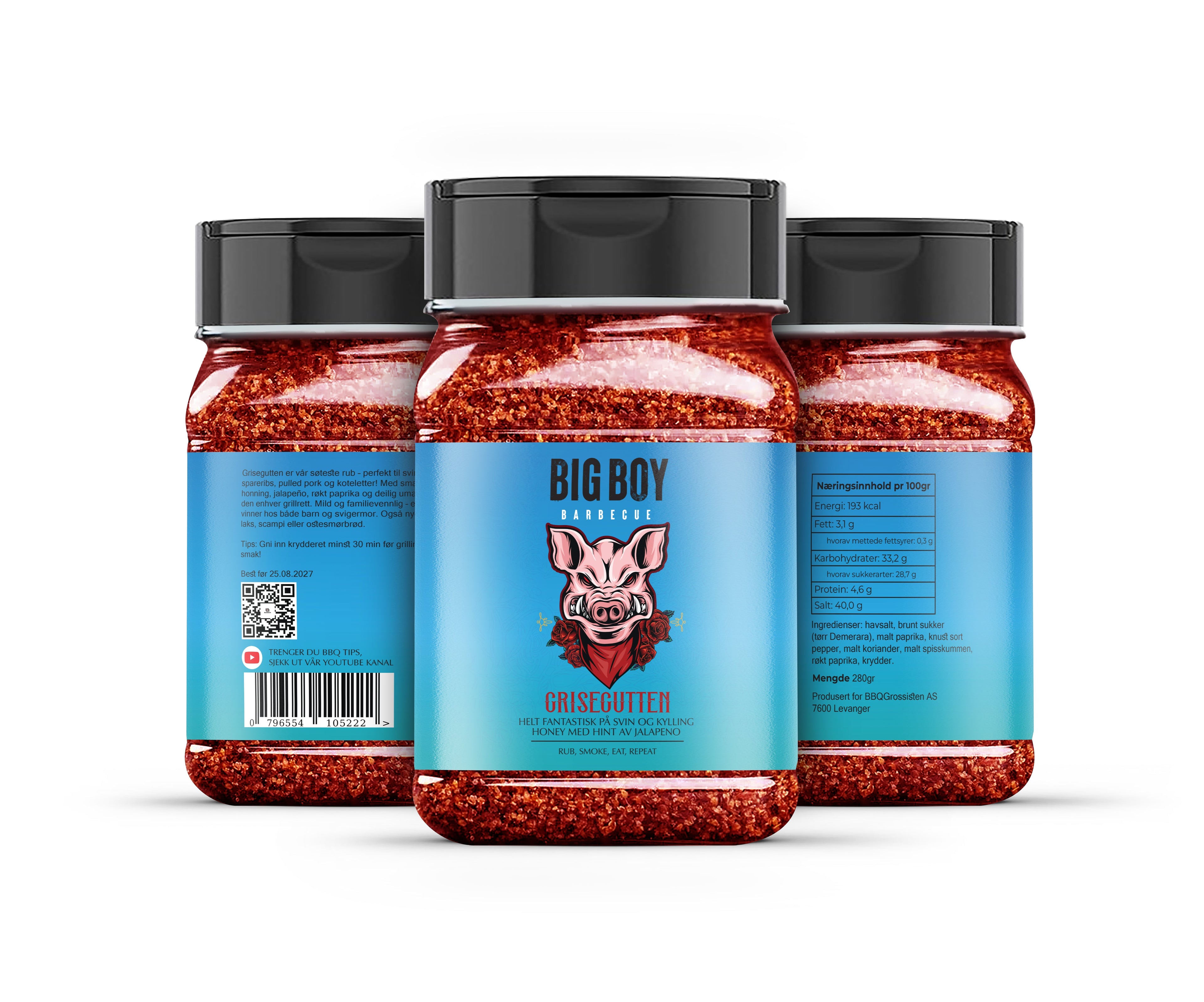 Big Boy BBQ "Grisegutten" – Den Perfekte Rub for Svinekjøtt (280g)